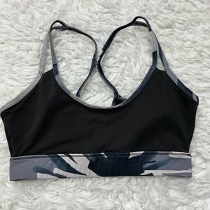 Salomon Sports Bra Black Grey Racerback Compression Medium M